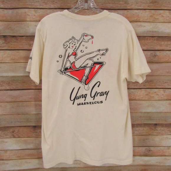 Marvelous Yung Gravy Cream/Black/Orange Martini Tee M - Picture 9 of 15